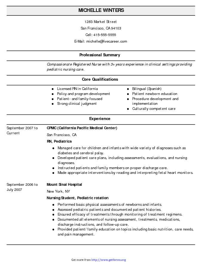 Nurse Resume Modern