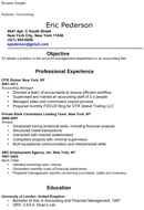 Accounting Student Resume sample form