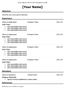 Chronological Resume (Traditional Design) form