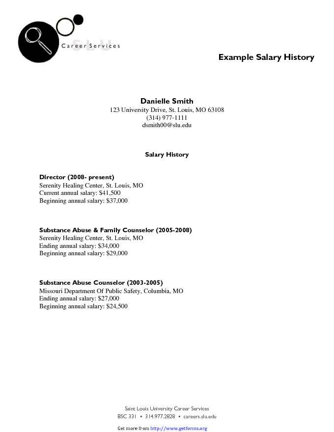 Example Salary History