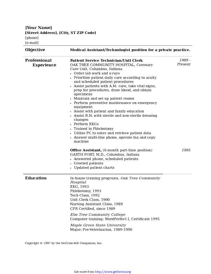 Medical Assistant Resume Sample 3