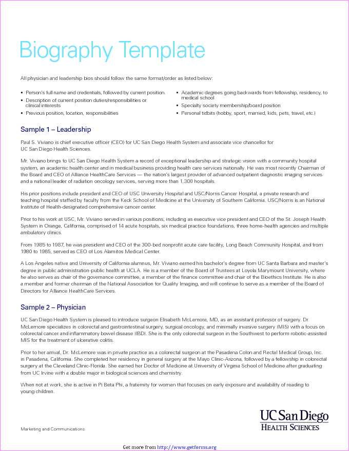 Bio Template