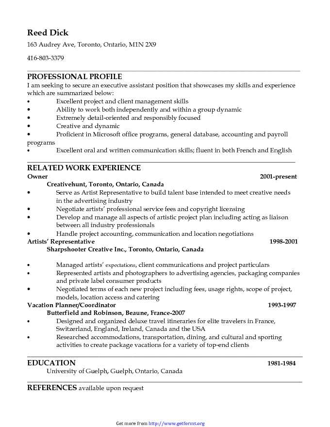 Administrative Assistant Resume Sample 1