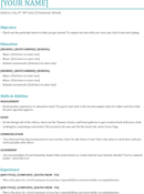 General Resume Template 2 form