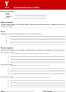 Functional Resume Outline form