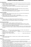 Samples of Resume Objectives form