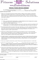 Personal Training Agreement Sample 2 form