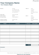 Packing Slip 1 form