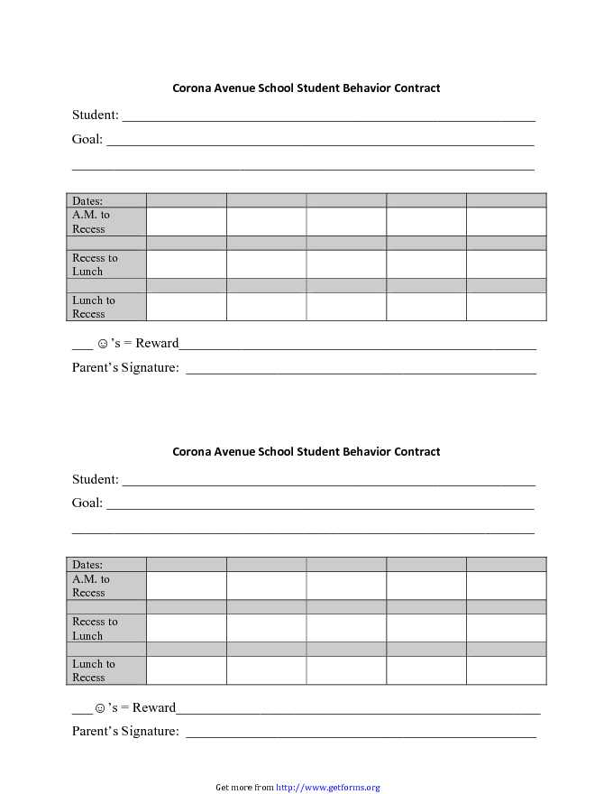 Student Behavior Contracts