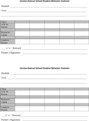 Student Behavior Contracts form