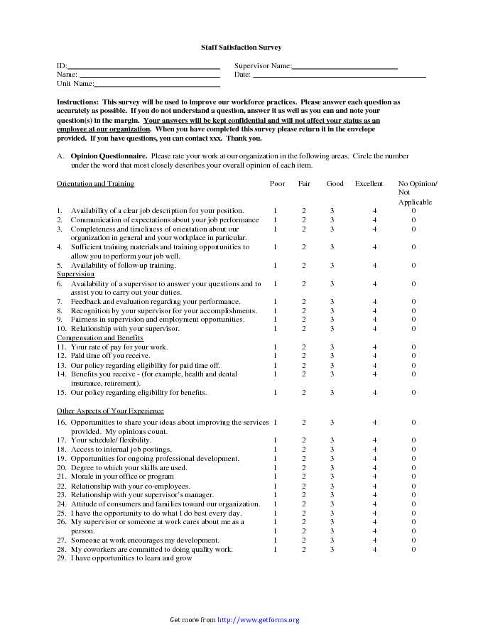 Staff Satisfaction Survey