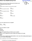 Health Survey Form form