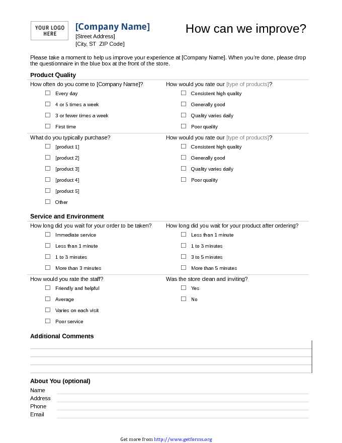 Customer Service Survey Template