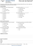 Customer Service Survey Template form