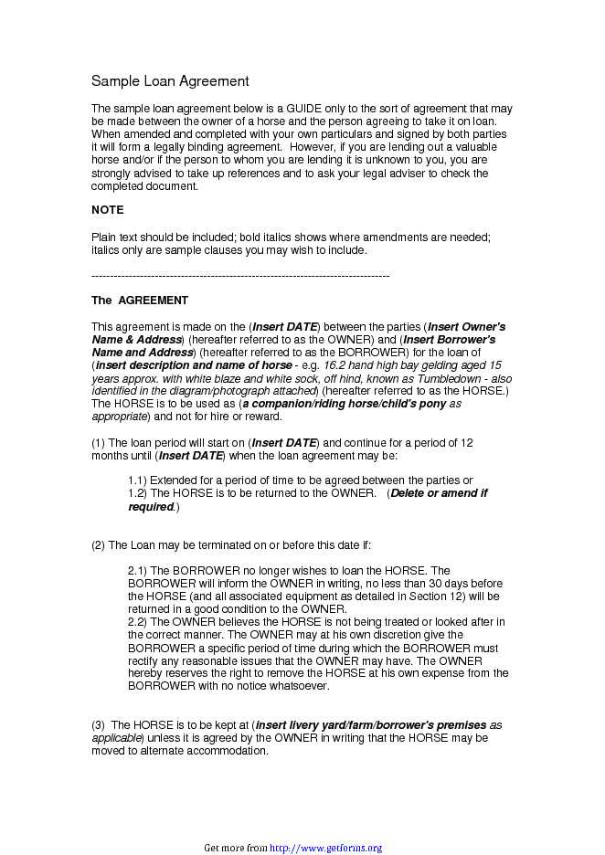 Loan Contract Template 1