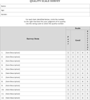 Quality Scale Survey Template form