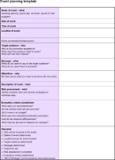 Event Planning Template form