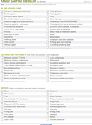 Family Camping Checklist form