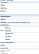 Business Trip Planner form