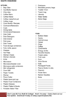 Full Dorm Checklist form