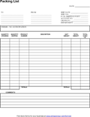 Packing Checklist 2 form