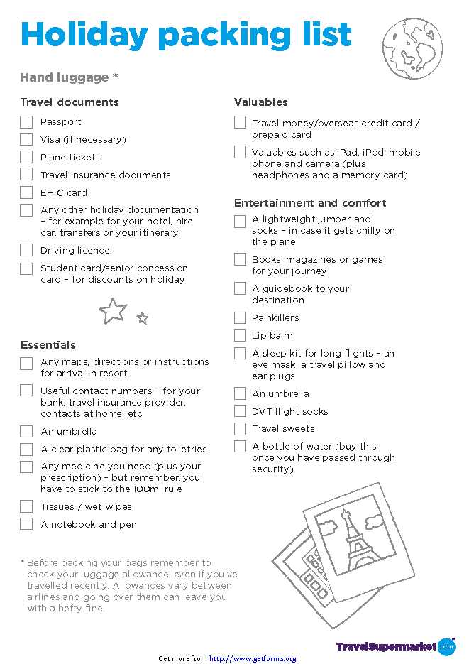 Packing Checklist 5