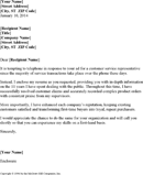Cover Letter for Experienced Customer Service Representative form