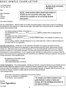 Basic Sample Cover Letter form