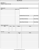Day Planner form