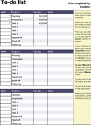 Project to do List Template form