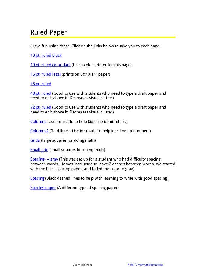 Ruled Paper