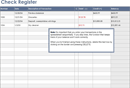 Check Register Template form