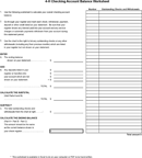Checking Account Balance Worksheet form