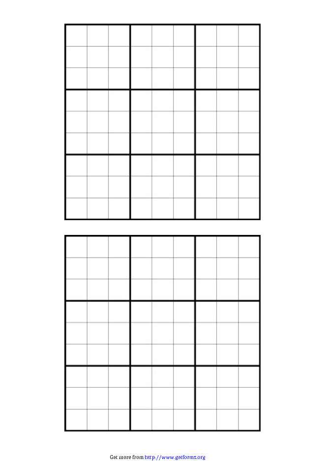 Blank Sudoku Grid