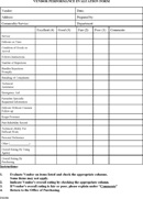 Vendor Performance Evaluation Form form