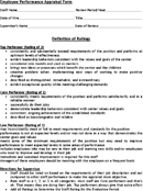 Employee Performance Appraisal Form form