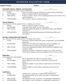 Interview Assessment Form form
