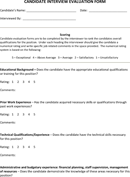 Interview Evaluation Form 4 form