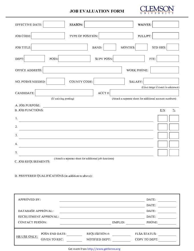 Job Evaluation Form 2