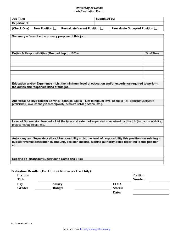 Job Evaluation Form 4