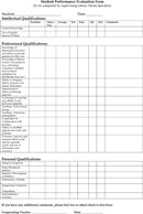 Student Evaluation Form form