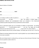 Job Offer Letter Sample 3 form