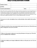 Self Evaluation Form form