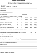 Program Evaluation Form form