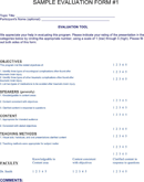Sample Program Evaluation Form form