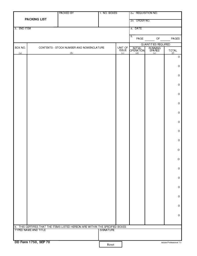 DD Form 1750