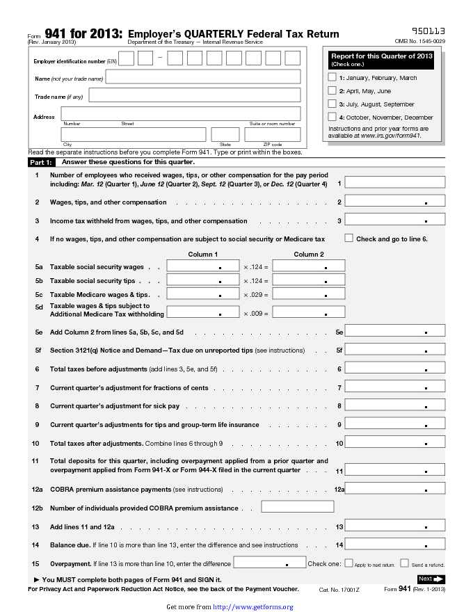 2013 Form 941