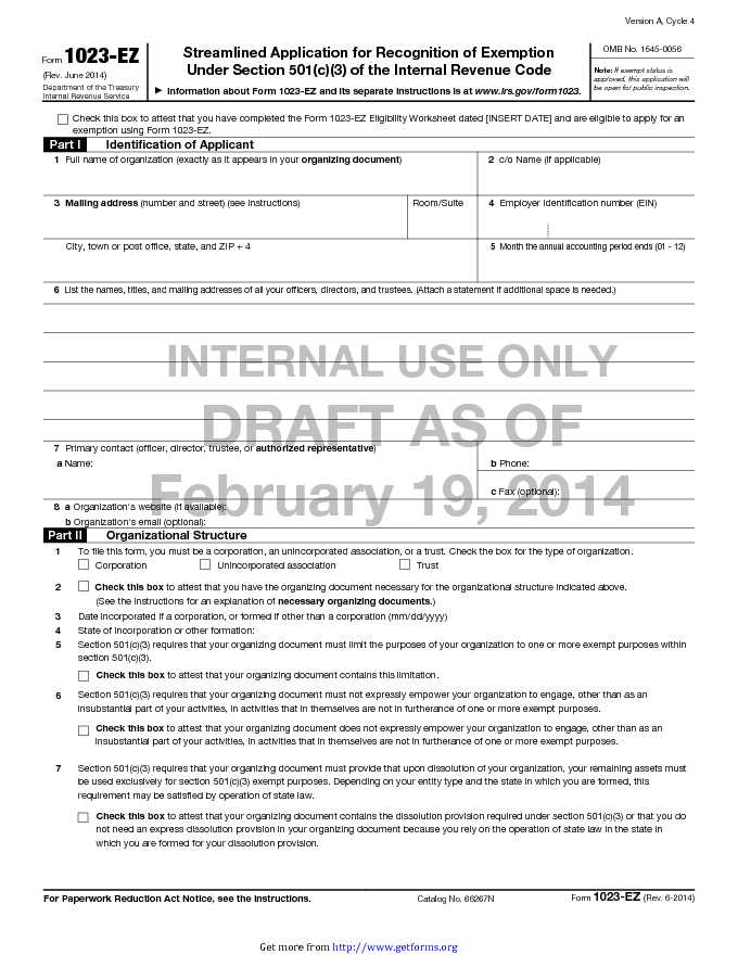 Form 1023-ez