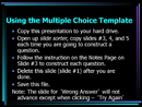 Multiple Choice Game Template form