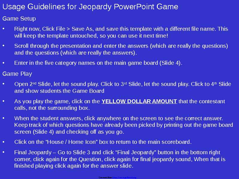 Jeopardy Powerpoint Template With Sound